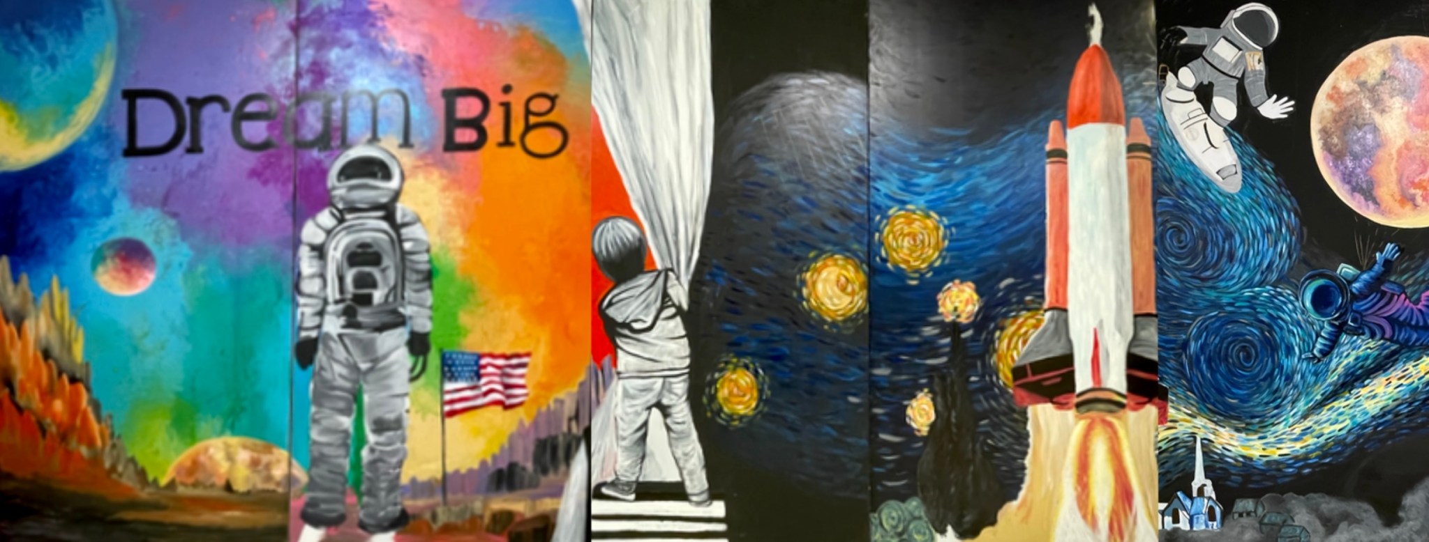 Student Art Murals at Johnson Celebrate 25 Years of Humanity in Space 